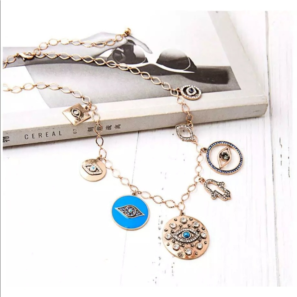 Evil Eye Charm Necklace - Picture 2 of 9